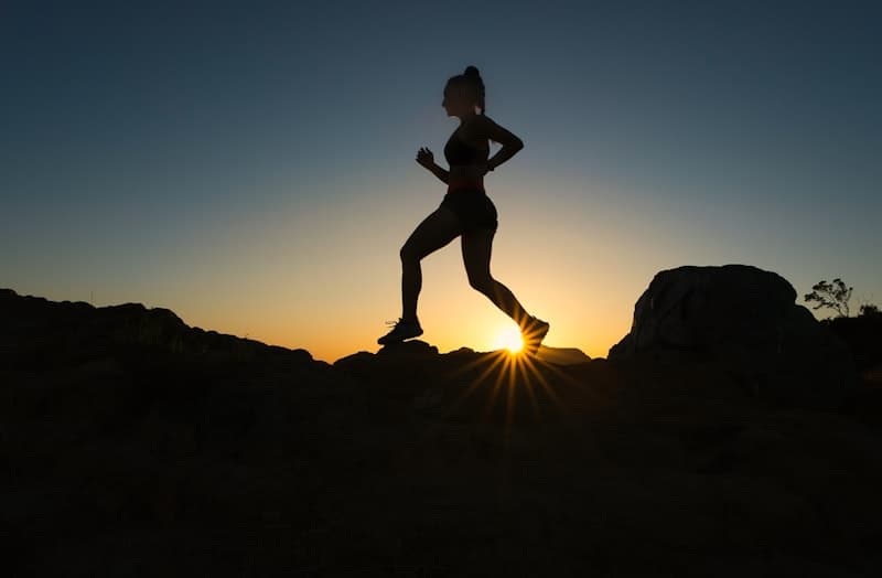 Runner silhouette at sunset